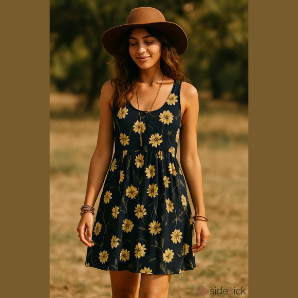 Byer California Dresses & Skirts - NWT Vintage Byer Too Daisy Floral Babydoll Mini Dress Size 9 Cottagecore‎